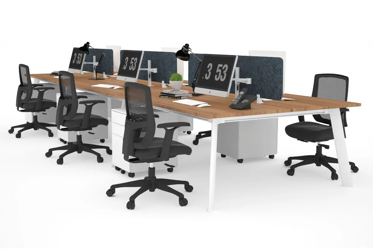 Switch - 6 Person Workstation White Frame [1400L x 700W]