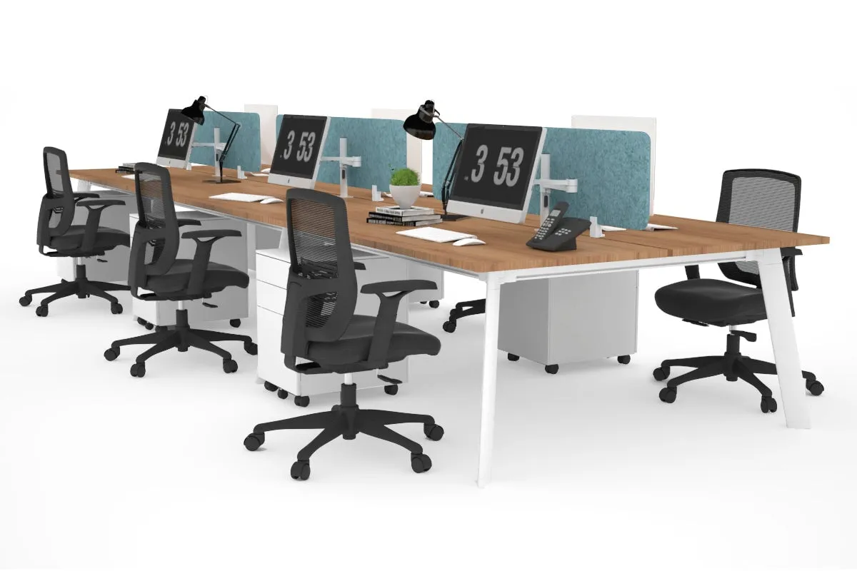 Switch - 6 Person Workstation White Frame [1400L x 700W]