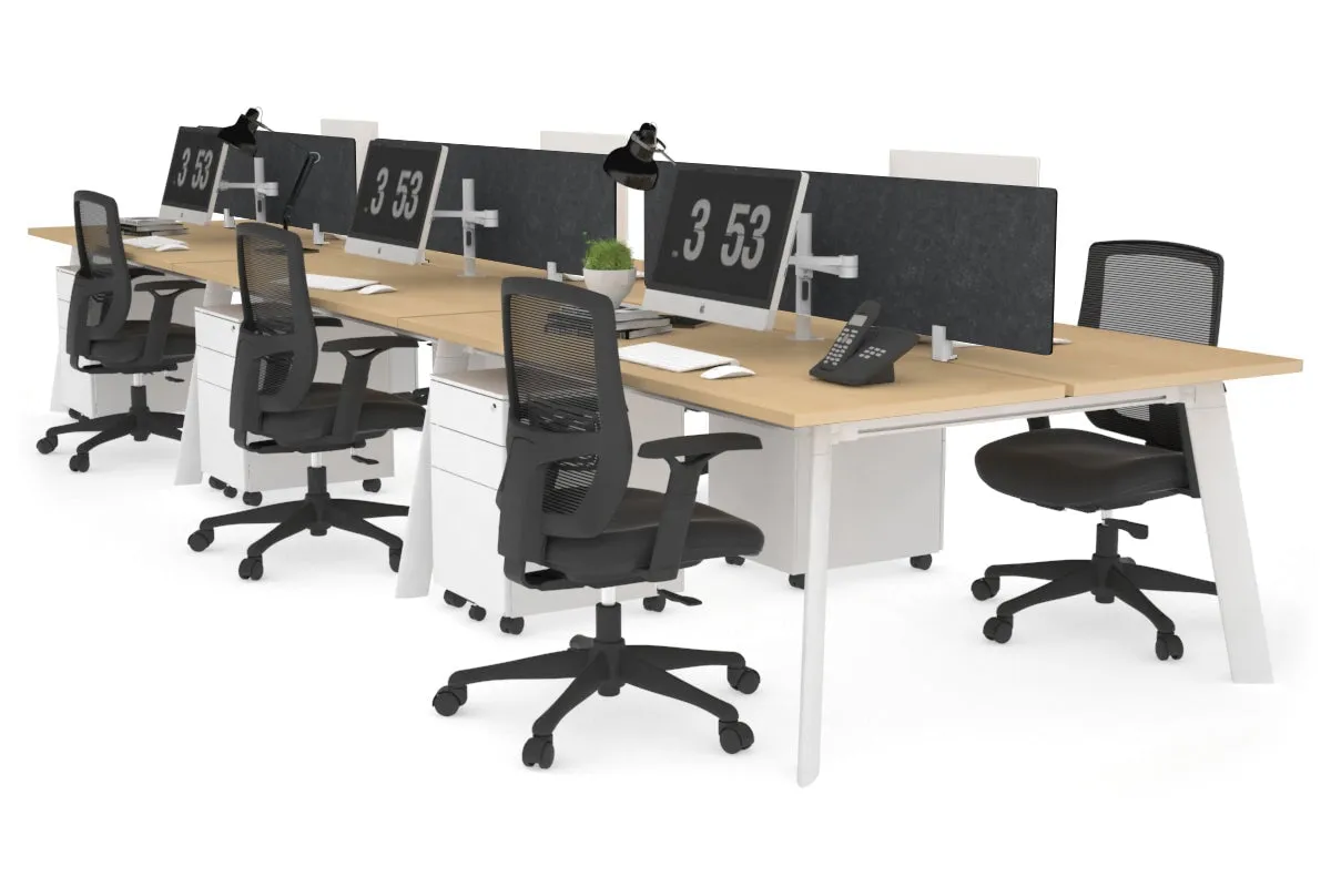 Switch - 6 Person Workstation White Frame [1400L x 700W]