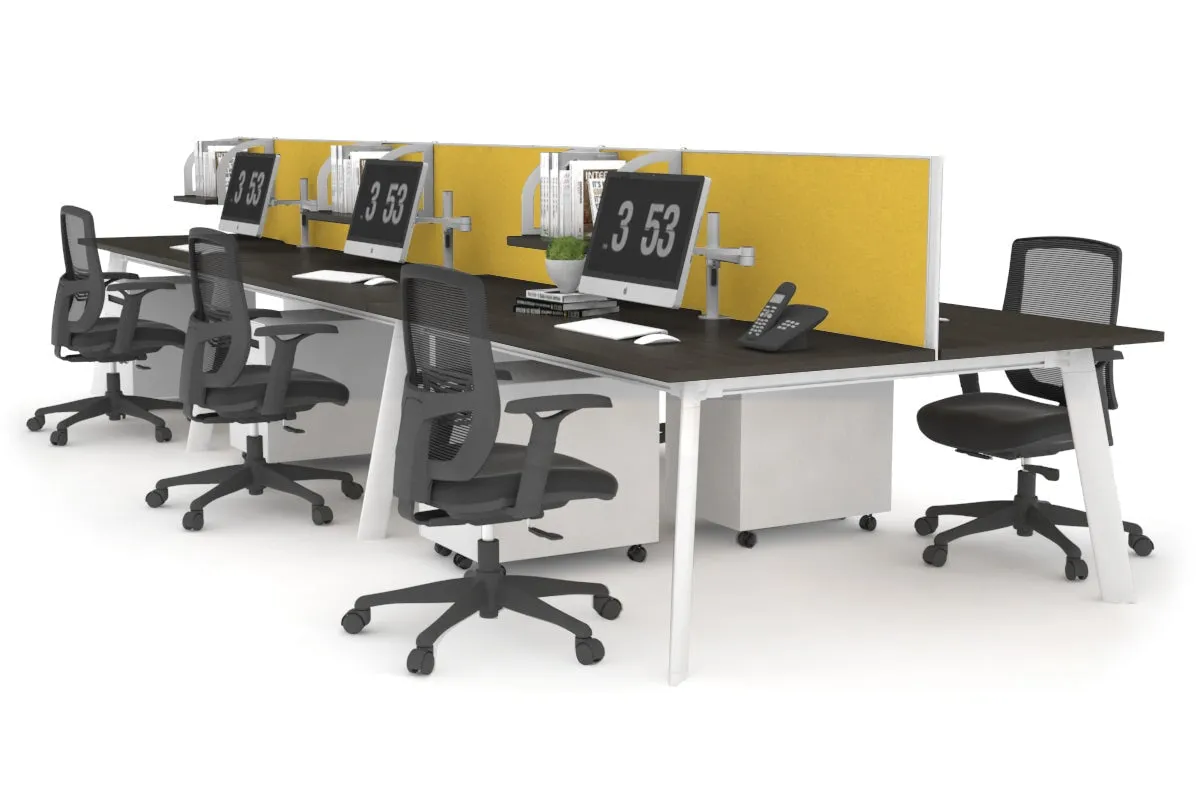 Switch - 6 Person Workstation White Frame [1400L x 700W]