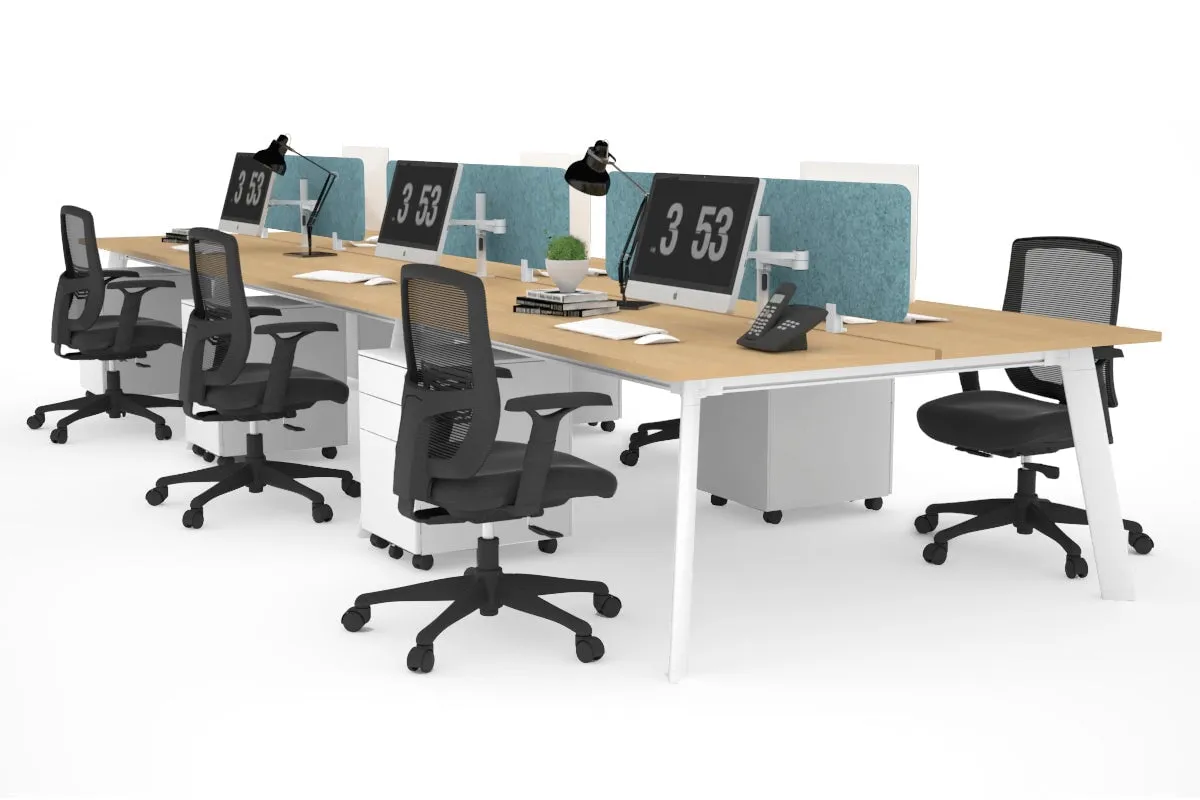 Switch - 6 Person Workstation White Frame [1400L x 700W]