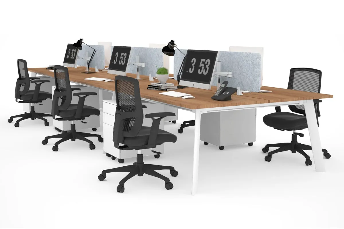 Switch - 6 Person Workstation White Frame [1400L x 700W]