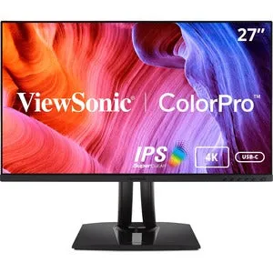 ViewSonic VP2756-4K 27 Inch 4K UHD IPS Ergonomic Monitor with Ultra-Thin Bezels, Color Accuracy, Pantone Validated, 60W USB C