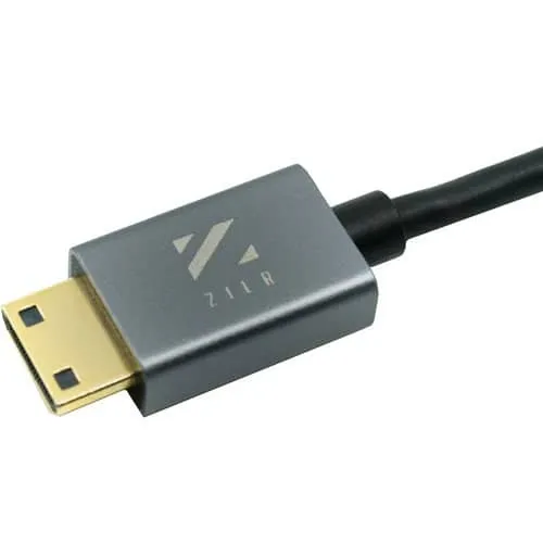 ZILR 4Kp60 Hyper Thin High Speed HDMI Secure Cable with Mini Connector (45cm /17.7")